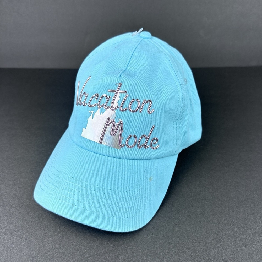 Disney Parks Official Vacation Mode Holographic Castle Adult Baseball Hat Teal